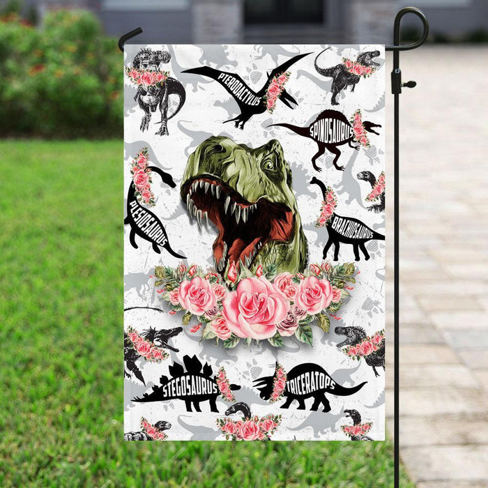 Dinosaur Trex Flag | Garden Flag | Double Sided House Flag - GIFTCUSTOM