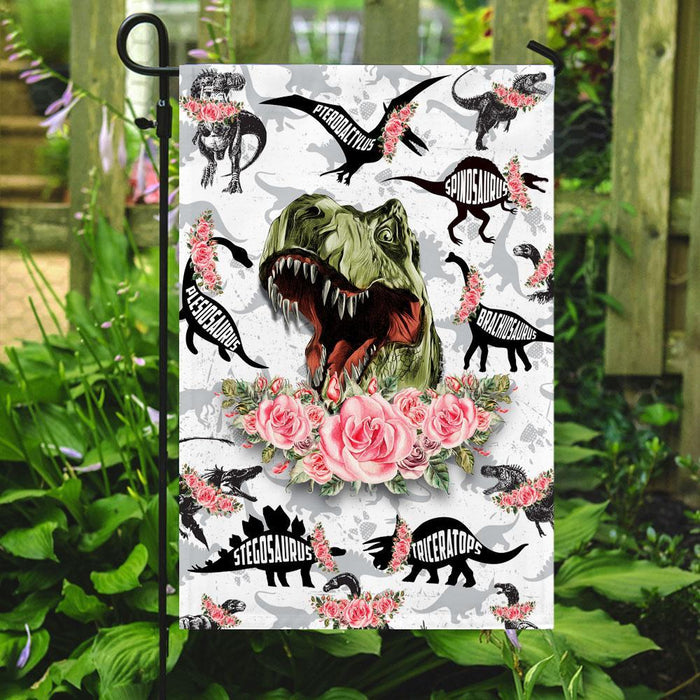 Dinosaur Trex Flag | Garden Flag | Double Sided House Flag - GIFTCUSTOM