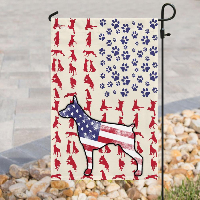 Doberman Pinscher Celebrate Fourth Of July Independent Day Flag | Garden Flag | Double Sided House Flag - GIFTCUSTOM