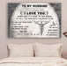 Doctor Canvas and Poster ��� To my husband ��� I love you wall decor visual art - GIFTCUSTOM