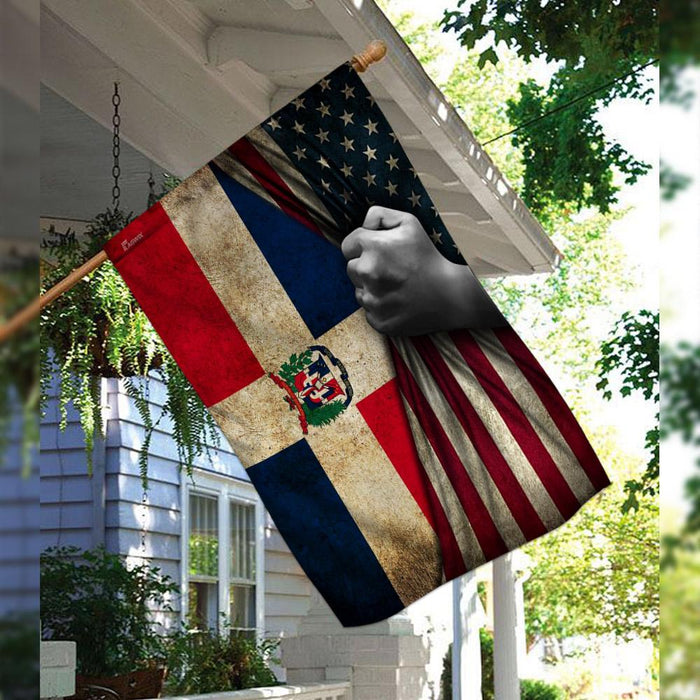 Dominican Republic American US Flag | Garden Flag | Double Sided House Flag - GIFTCUSTOM