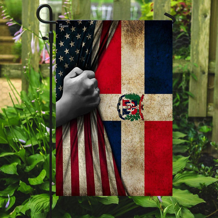 Dominican Republic American US Flag | Garden Flag | Double Sided House Flag - GIFTCUSTOM