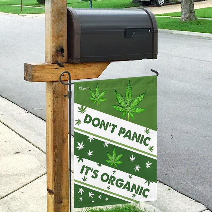 Dont Panic Its Organic Marijuana Flag | Garden Flag | Double Sided House Flag - GIFTCUSTOM