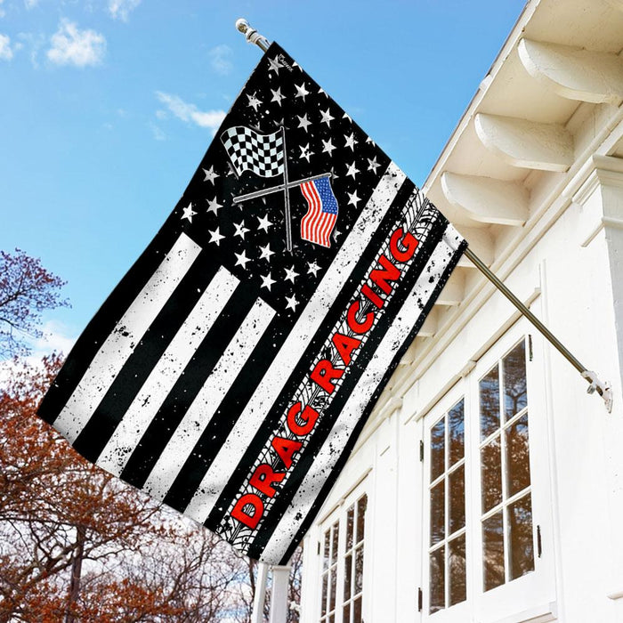 Drag Racing Flag | Garden Flag | Double Sided House Flag - GIFTCUSTOM