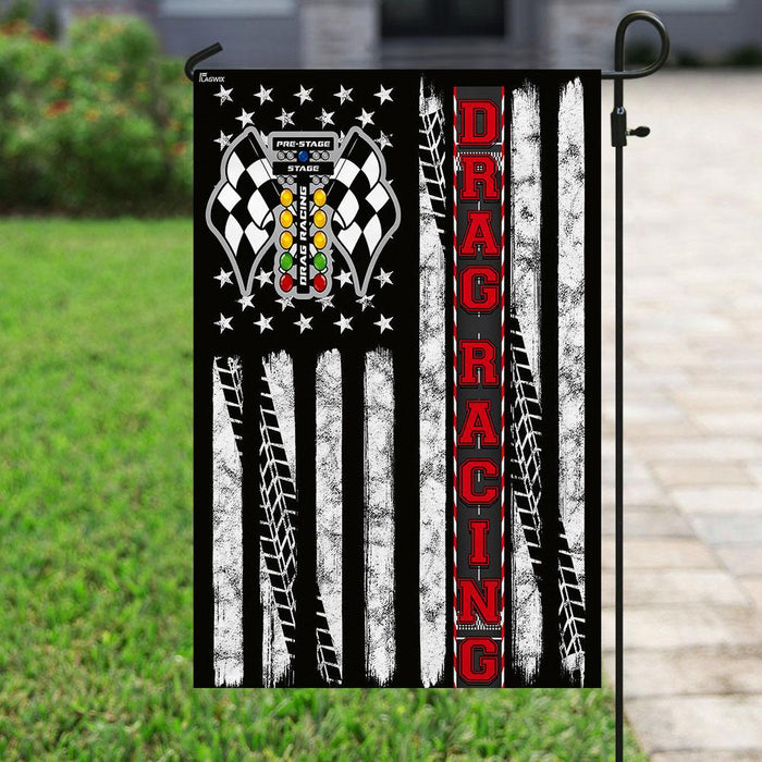 Drag Racing Flag | Garden Flag | Double Sided House Flag - GIFTCUSTOM