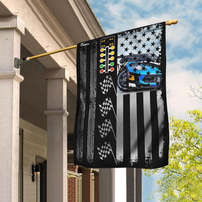 Drag Racing Flag | Garden Flag | Double Sided House Flag - GIFTCUSTOM