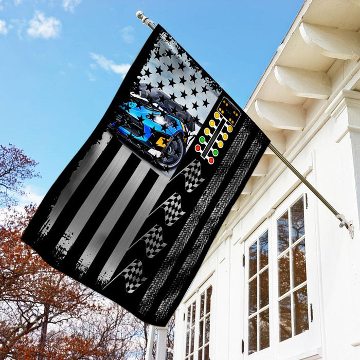 Drag Racing Flag | Garden Flag | Double Sided House Flag - GIFTCUSTOM