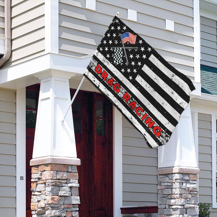 Drag Racing Flag | Garden Flag | Double Sided House Flag - GIFTCUSTOM