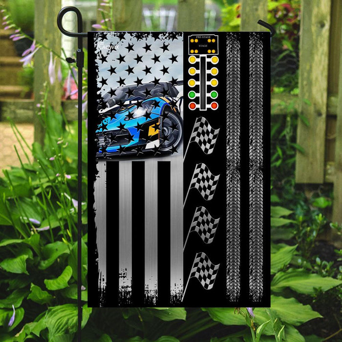 Drag Racing Flag | Garden Flag | Double Sided House Flag - GIFTCUSTOM