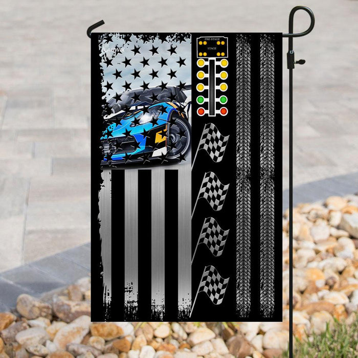 Drag Racing Flag | Garden Flag | Double Sided House Flag - GIFTCUSTOM