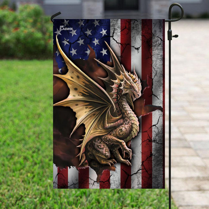 Dragon American Flag | Garden Flag | Double Sided House Flag - GIFTCUSTOM