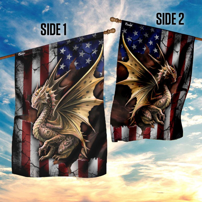 Dragon American Flag | Garden Flag | Double Sided House Flag - GIFTCUSTOM