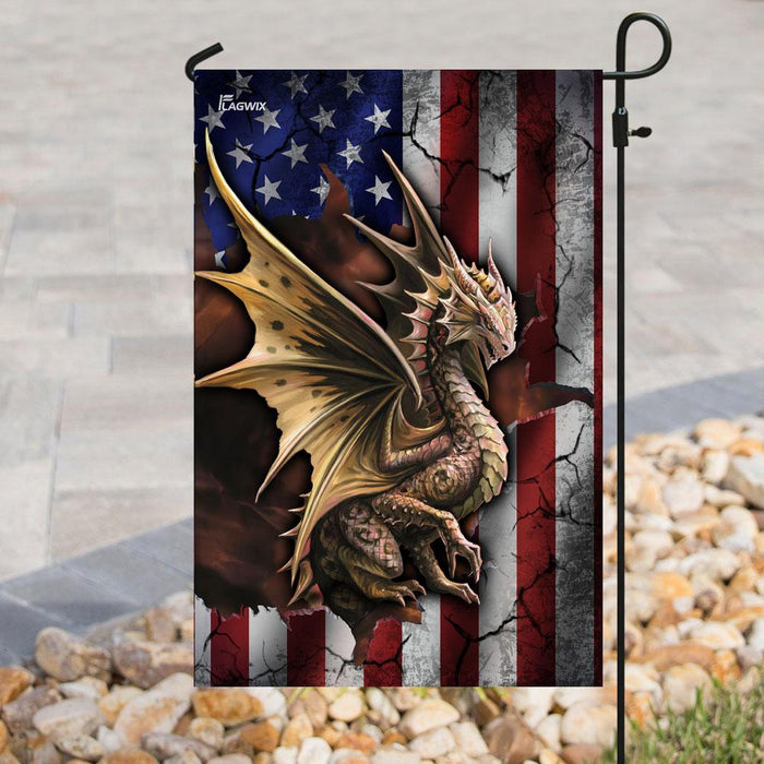 Dragon American Flag | Garden Flag | Double Sided House Flag - GIFTCUSTOM