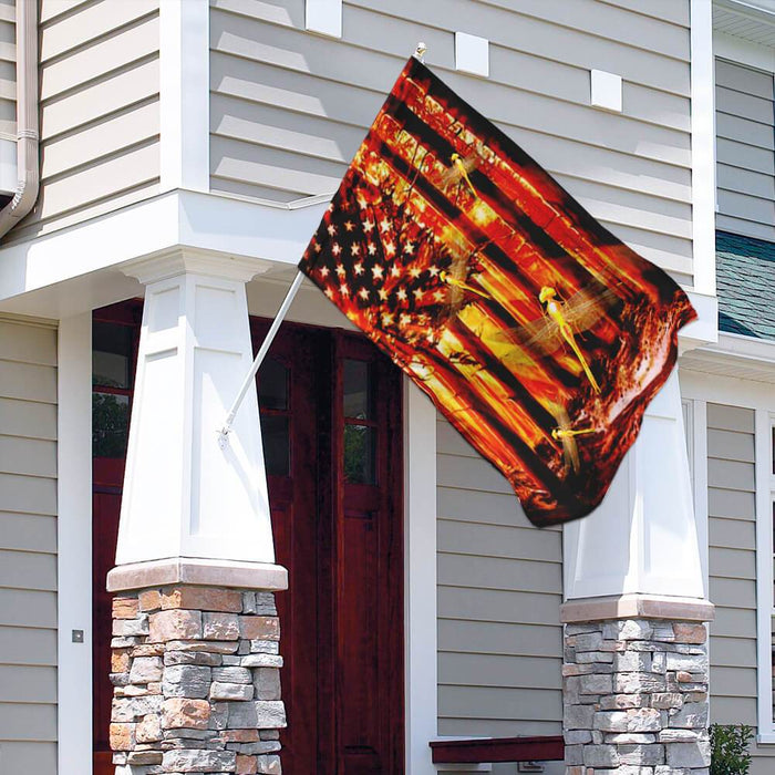 Dragonfly American US Flag | Garden Flag | Double Sided House Flag - GIFTCUSTOM