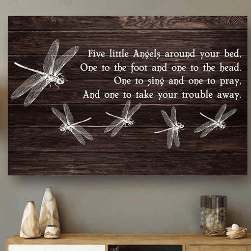Dragonfly Canvas and Poster ��� Five little angels wall decor visual art - GIFTCUSTOM