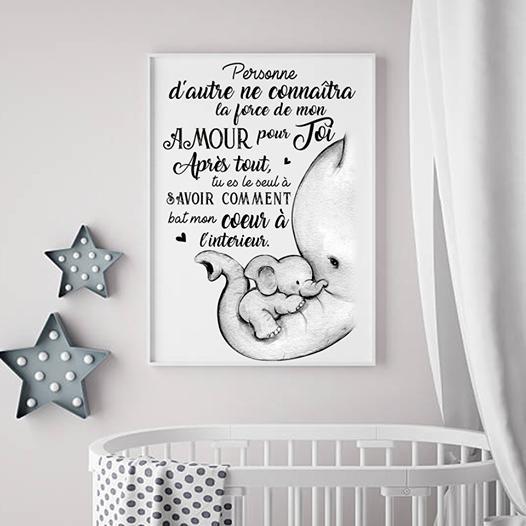 Elephant Canvas and Poster ��� Parent to children ��� Fre wall decor visual art - GIFTCUSTOM