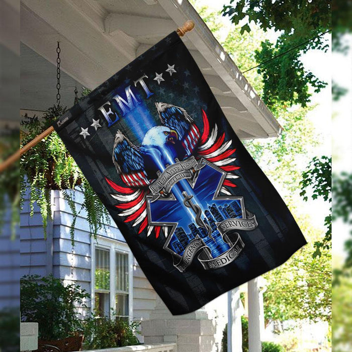 EMT We Will Never Forget 9/11 Flag | Garden Flag | Double Sided House Flag - GIFTCUSTOM