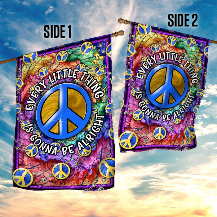Every Little Thing Is Gonna Be Alright Hippie Flag | Garden Flag | Double Sided House Flag - GIFTCUSTOM