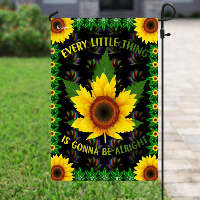 Every Little Thing Is Gonna Be Alright Hippie Flag | Garden Flag | Double Sided House Flag - GIFTCUSTOM