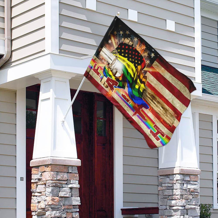 Faith In America LGBT Flag | Garden Flag | Double Sided House Flag - GIFTCUSTOM