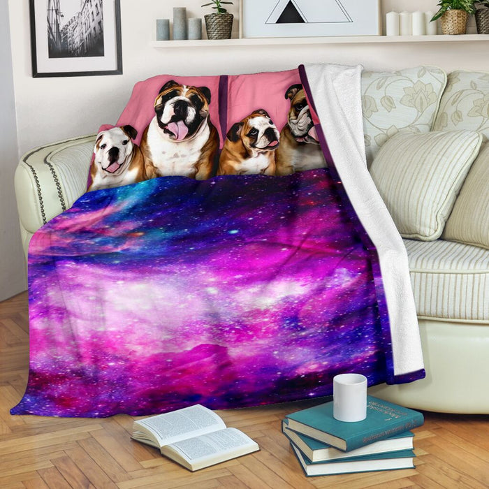 Family bulldog blanket - GIFTCUSTOM