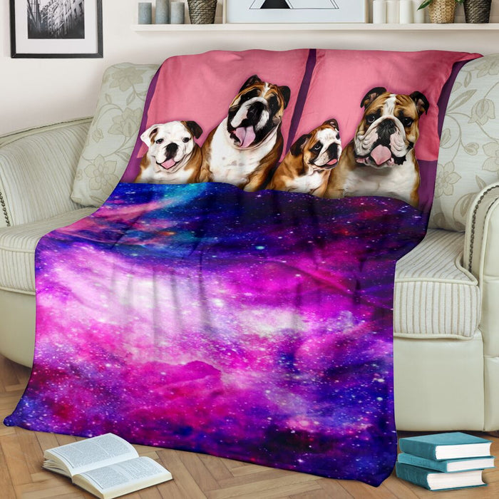 Family bulldog blanket - GIFTCUSTOM