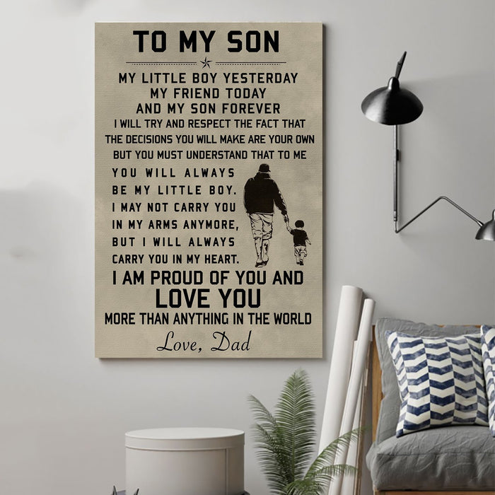 Family Canvas and Poster ��� Dad to son ��� love you wall decor visual art - GIFTCUSTOM