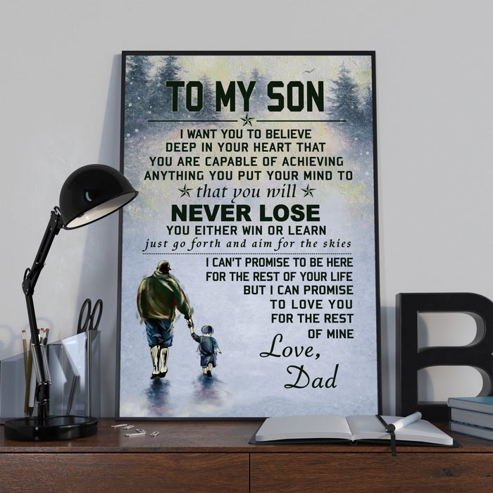 Family Canvas and Poster ��� dad to Son ��� never lose wall decor visual art - GIFTCUSTOM