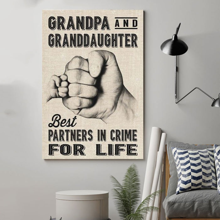 Family Canvas and Poster ��� grandpa and granddaughter wall decor visual art - GIFTCUSTOM