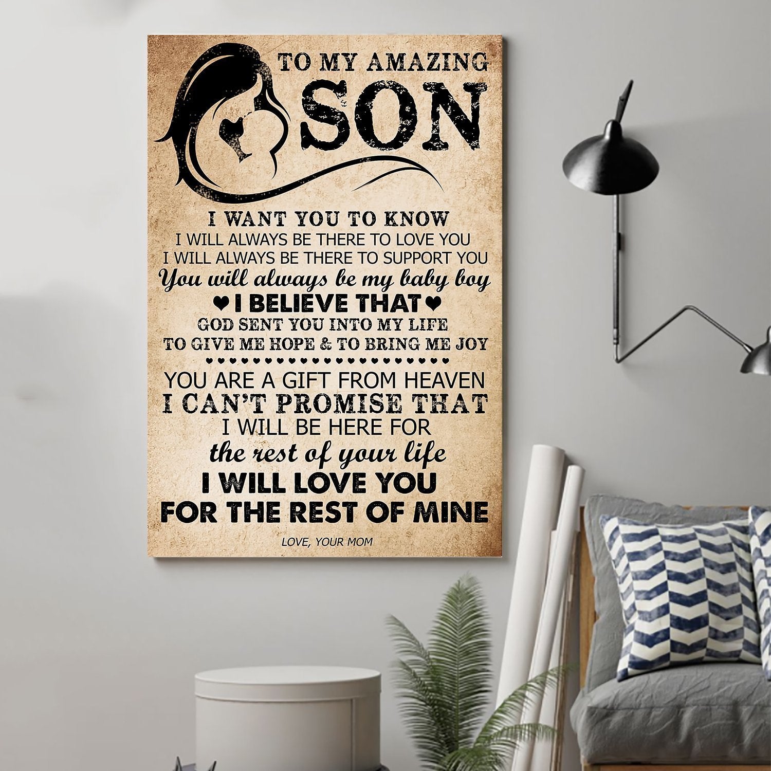 Family Canvas and Poster ��� Mom to son ��� I believe that wall decor visual art - GIFTCUSTOM