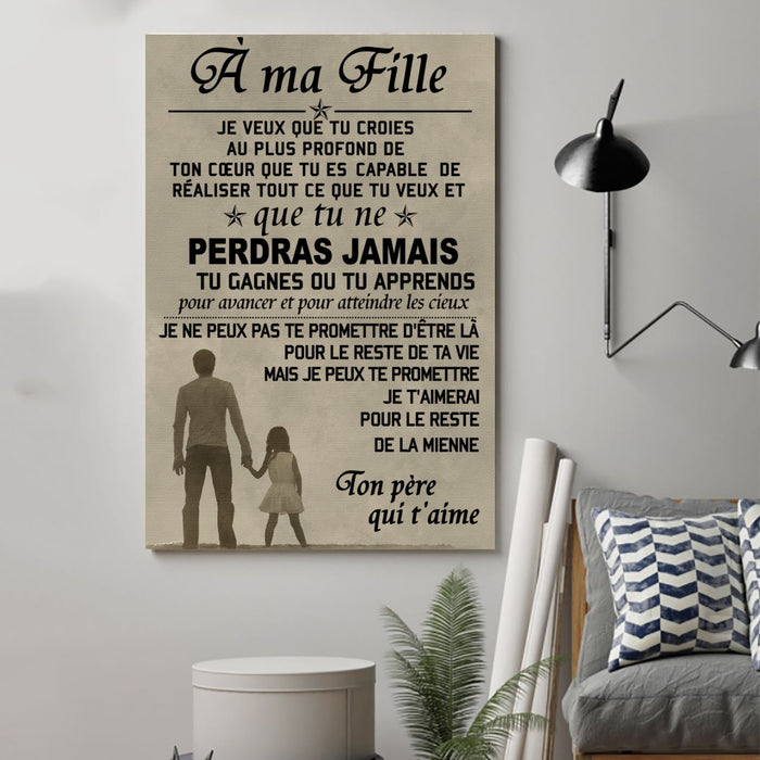 Family Canvas and Poster ��� To my Daughter ( France wall decor visual art - GIFTCUSTOM