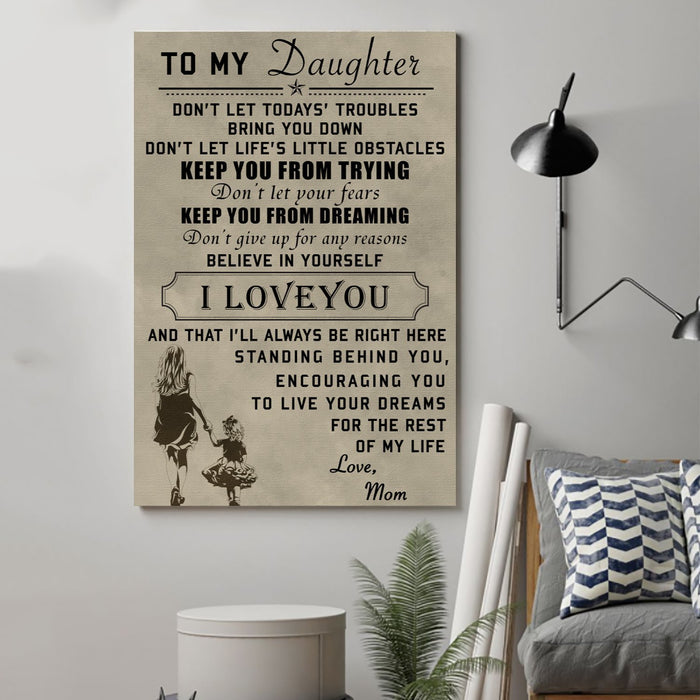 family Canvas and Poster ��� to my daughter wall decor visual art - GIFTCUSTOM