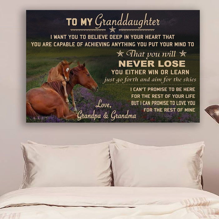 Family Canvas and Poster ��� to my granddaughter ��� grandma grandpa wall decor visual art - GIFTCUSTOM