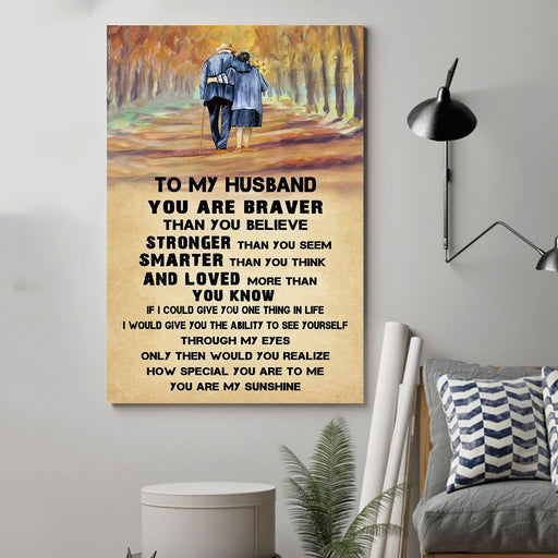 Family Canvas and Poster | Wife to Husband | You are braver | wall decor visual art - GIFTCUSTOM