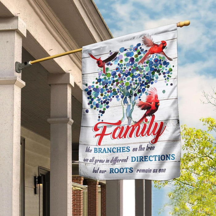 Family Like Branches On The Tree Flag | Garden Flag | Double Sided House Flag - GIFTCUSTOM