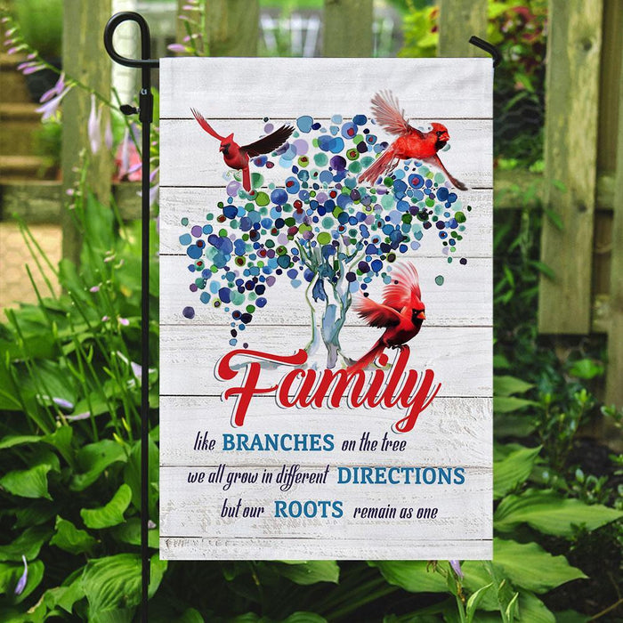 Family Like Branches On The Tree Flag | Garden Flag | Double Sided House Flag - GIFTCUSTOM