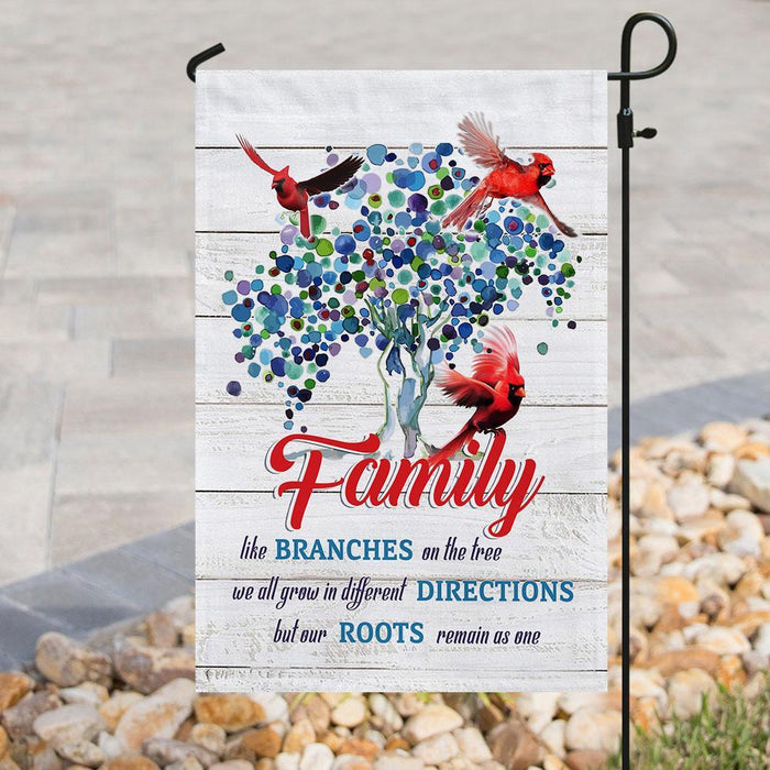 Family Like Branches On The Tree Flag | Garden Flag | Double Sided House Flag - GIFTCUSTOM