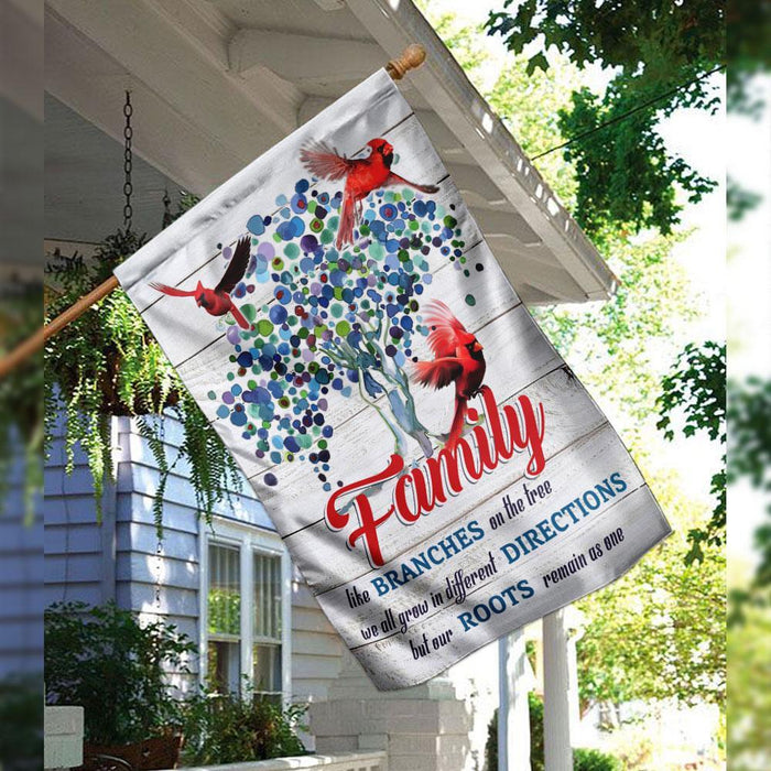 Family Like Branches On The Tree Flag | Garden Flag | Double Sided House Flag - GIFTCUSTOM