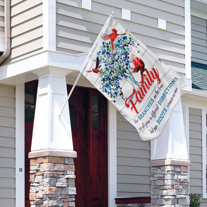 Family Like Branches On The Tree Flag | Garden Flag | Double Sided House Flag - GIFTCUSTOM