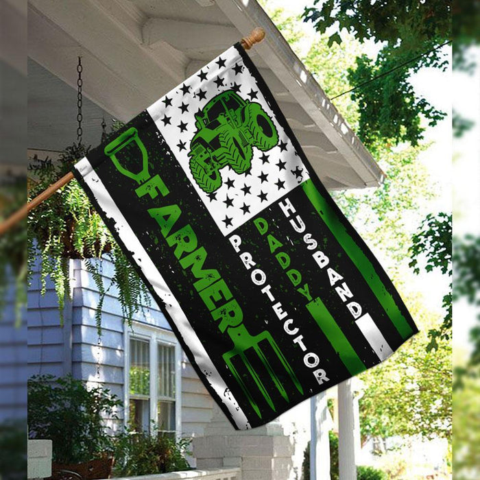 Farmer Husband Daddy Protector Flag | Garden Flag | Double Sided House Flag - GIFTCUSTOM