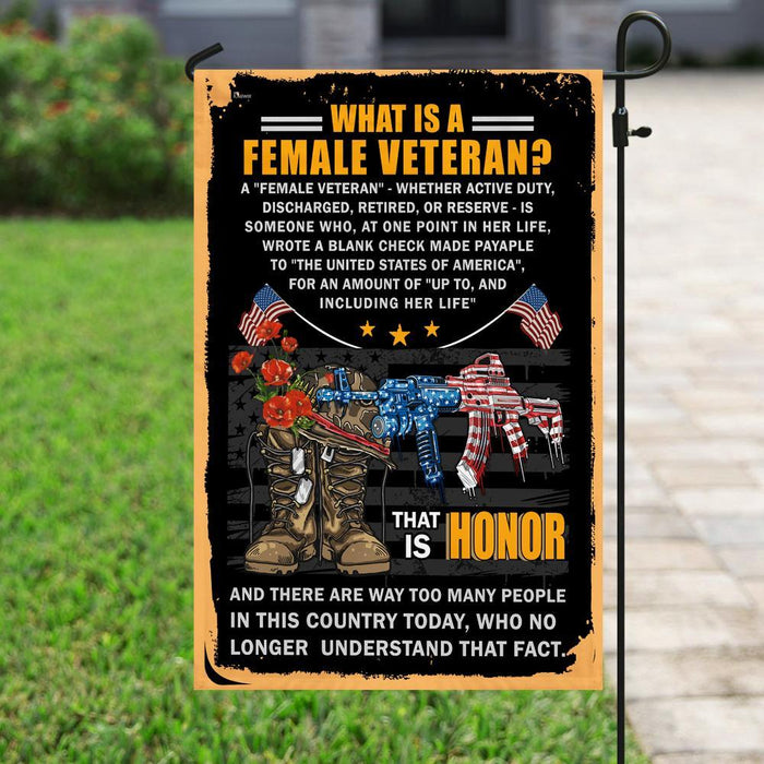 Female Veteran Honor Flag | Garden Flag | Double Sided House Flag - GIFTCUSTOM