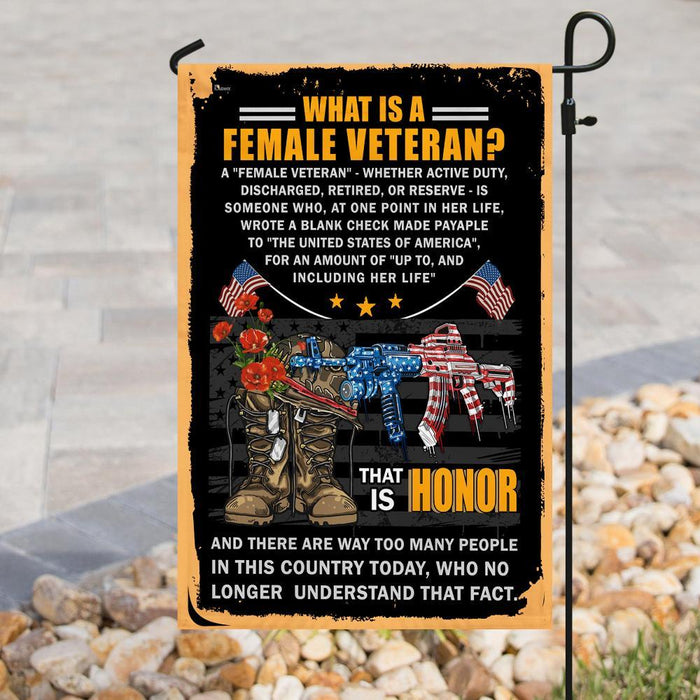 Female Veteran Honor Flag | Garden Flag | Double Sided House Flag - GIFTCUSTOM