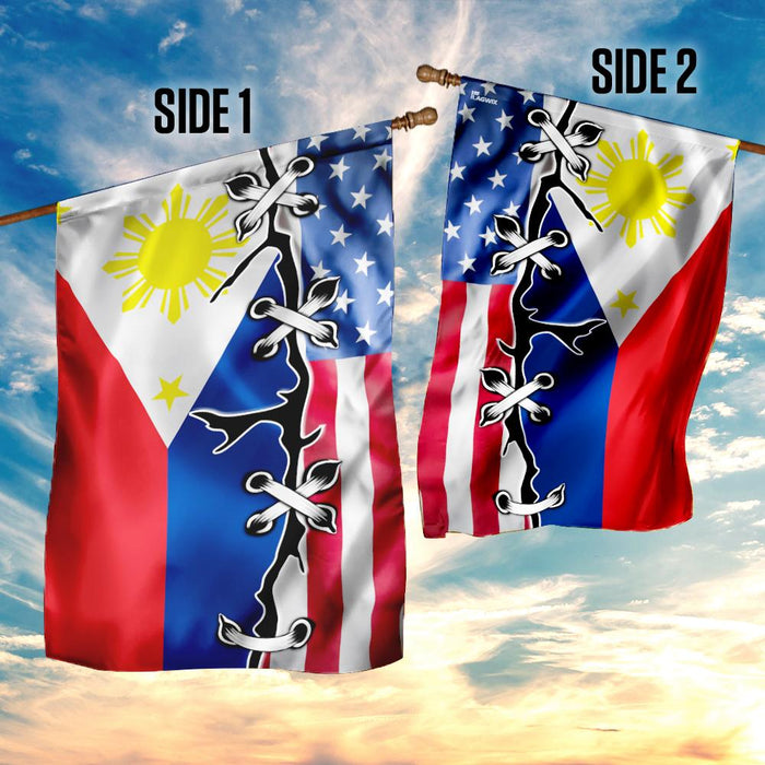 Filipino American Flag | Garden Flag | Double Sided House Flag - GIFTCUSTOM