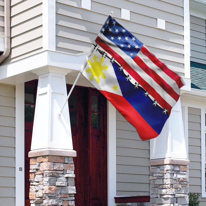 Filipino American Flag | Garden Flag | Double Sided House Flag - GIFTCUSTOM