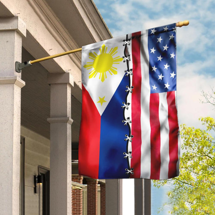 Filipino American Flag | Garden Flag | Double Sided House Flag - GIFTCUSTOM