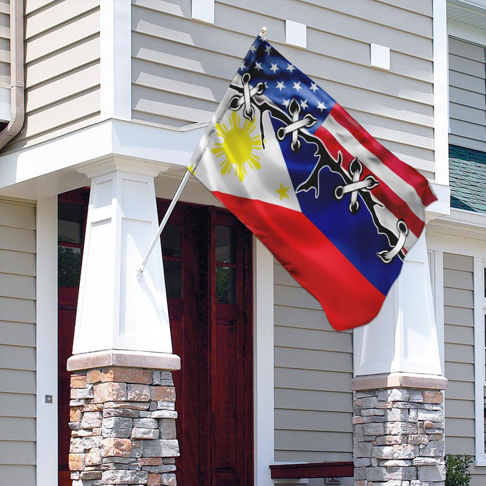 Filipino American Flag | Garden Flag | Double Sided House Flag - GIFTCUSTOM