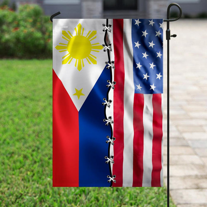 Filipino American Flag | Garden Flag | Double Sided House Flag - GIFTCUSTOM