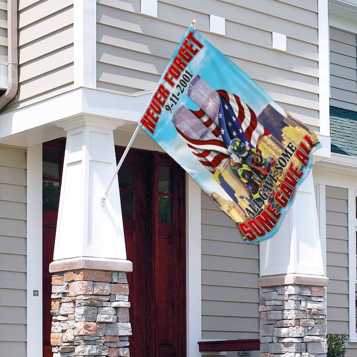 Firefighter 343. Never Forget 9-11-2001 Flag | Garden Flag | Double Sided House Flag - GIFTCUSTOM