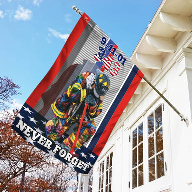 Firefighter 9-11-01. 343 Never Forget Flag | Garden Flag | Double Sided House Flag - GIFTCUSTOM