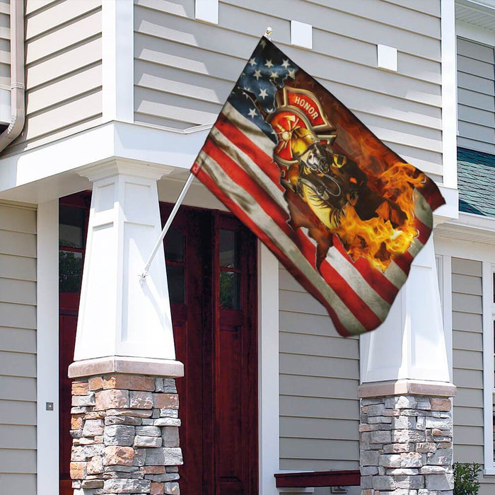 Firefighter American U.S. Flag | Garden Flag | Double Sided House Flag - GIFTCUSTOM